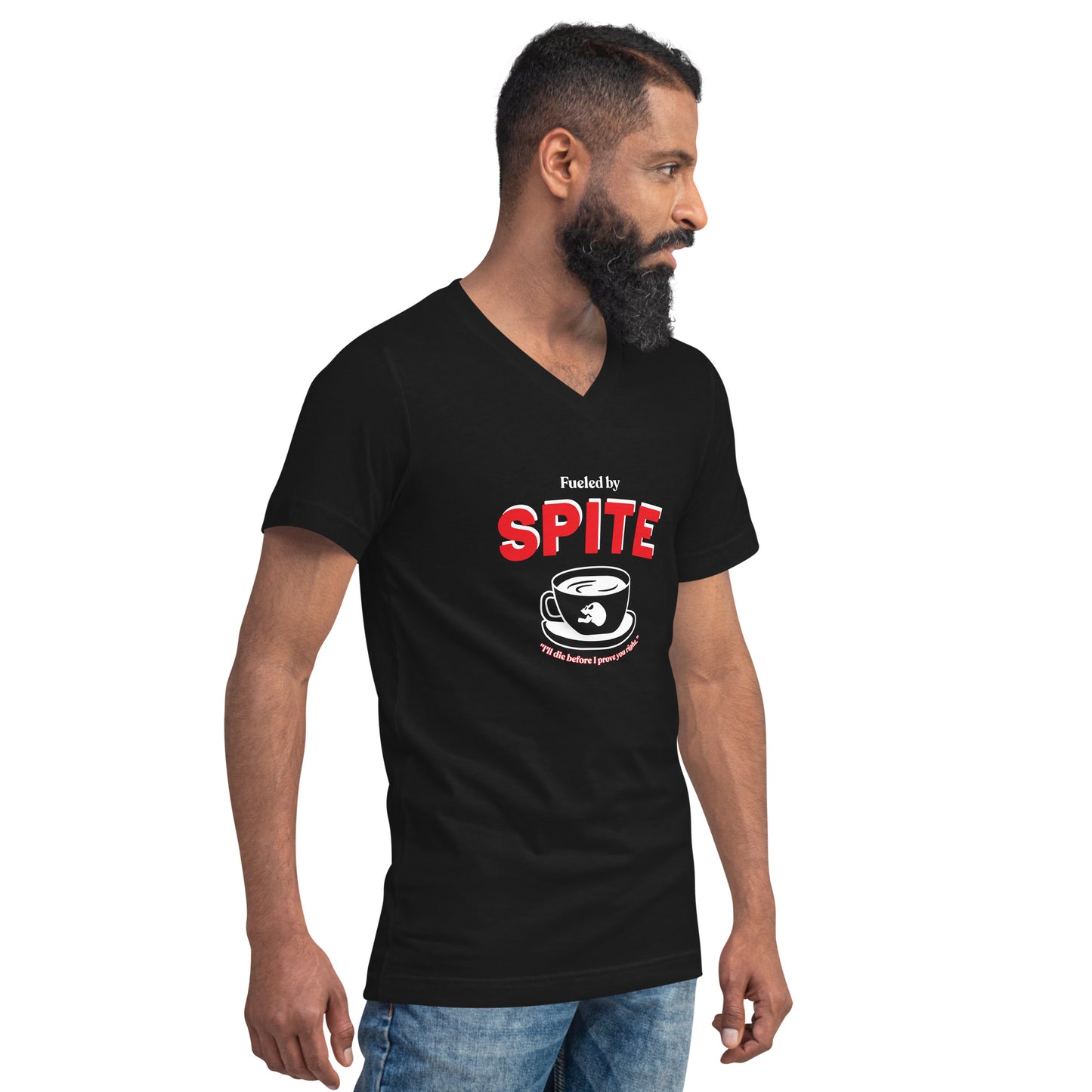 Fueled by Spite Unisex Short Sleeve V-Neck T-Shirt