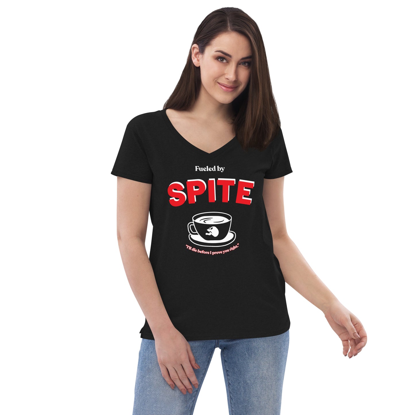 Fueled By Spite Women’s recycled v-neck t-shirt