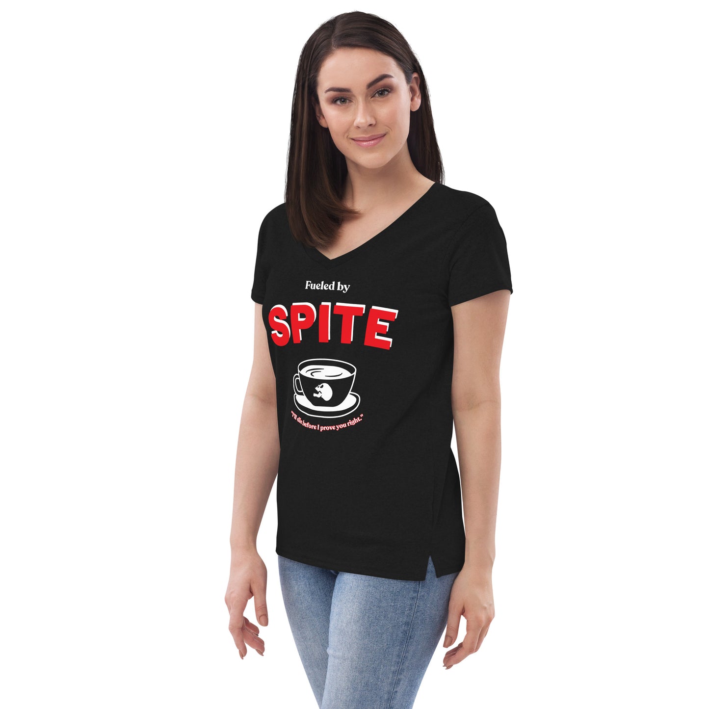 Fueled By Spite Women’s recycled v-neck t-shirt