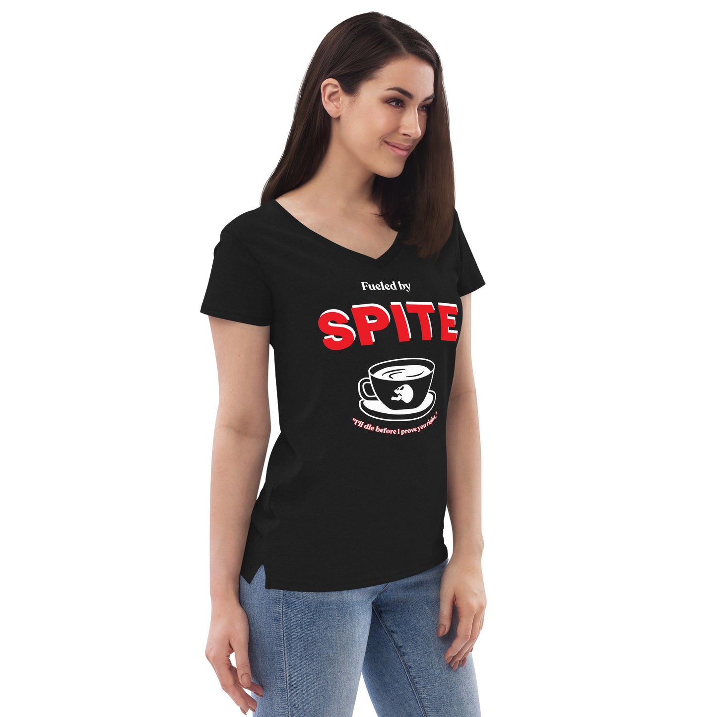 Fueled By Spite Women’s recycled v-neck t-shirt